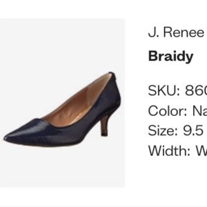 J. Renee “Braidy” navy pumps size 9.5 W.